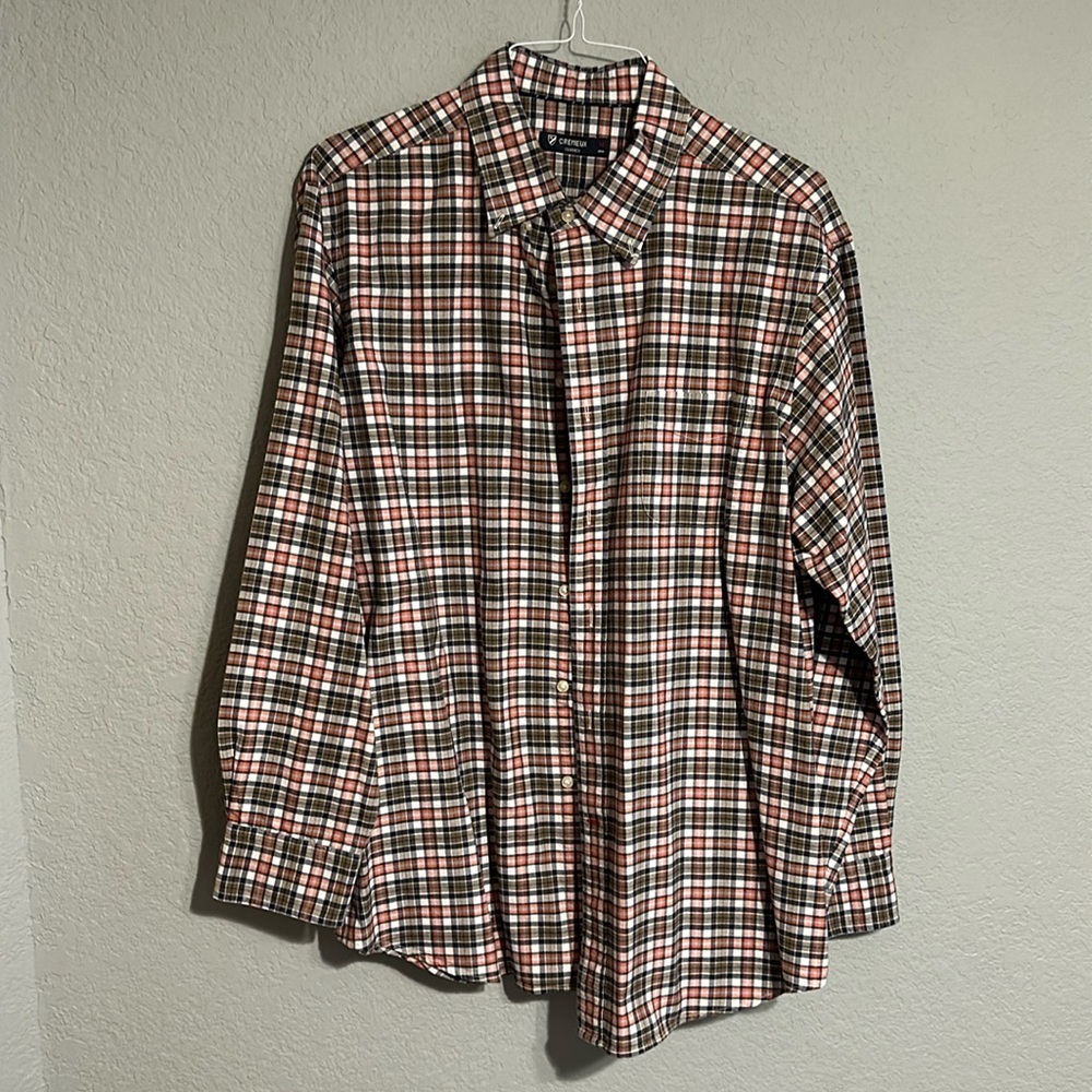 Daniel Cremieux Long-Sleeve Button Down Shirt, Size XL, Blue/Orange/Green/White